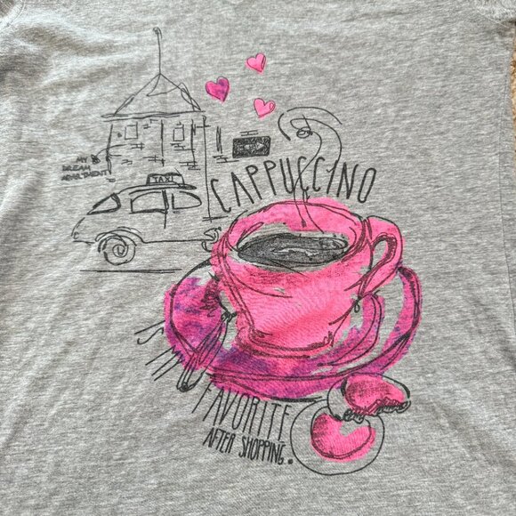Max‎ Tee Coffee life Cappuccino cafe tee Gray M - Picture 3 of 6